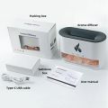 Crystal Himalayan Salt Stone Lamp Aromatherapy Machine 3D Simulation Flame Humidifier Household Essential Oil Diffuser. 