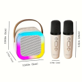 Bluetooth Speaker With K12 Karoake/Karaoke Single And Double Mic Children Singing Bluetooth Speaker (Color May Vary). 