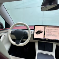 Hand-Stitched Car Steering Wheel Cover White Car Accessories for Model 3 Model X Model Y Model S. 
