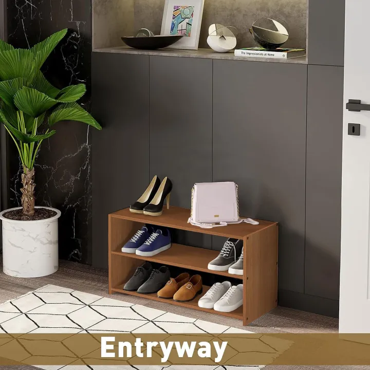 Office%20Shoe%20Table%20Wooden%20Open%20Shoe%20Rack,%202%20Tier%20Shoes%20Organizer%20Shelf%20for%20Office%20Entry%20Way%20Cabinet%20In%20Brown%20-%20Image%203