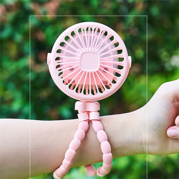 JAERBEE%20Pink%20Portable%20USB%20Rechargeable%20Silent%20Mini%20Fan%203%20Speed%20Adjustable%20with%20Lighting%20Function%20for%20Car%20Seat%20Stroller%20-%20Image%209