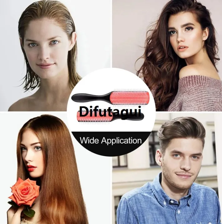 Difutagui%20Hair%20Comb%204c%20Straight%20Curl%20Barber%20Salon%20Massage%20Scalp%20Hair%20Brush%20Profesional%20Styling%20Knots%20Ladies%20Denman%20Line%204%20Colors%209%20Brush%20Wet%20-%20Image%206