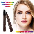 Eyebrow Pen Waterproof 4-Fork Tip Eyebrow Tattoo Pencil Long Lasting Professional Fine Sketch Liquid Eye Brow Pencil. 