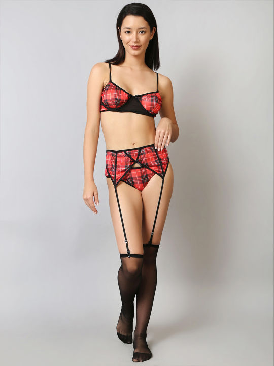 Fancyra%20Women%20Elegant%20Lingerie%20Tease%20Sophie%20Plaid%20Set%20with%20Stocking%20-%20Image%208