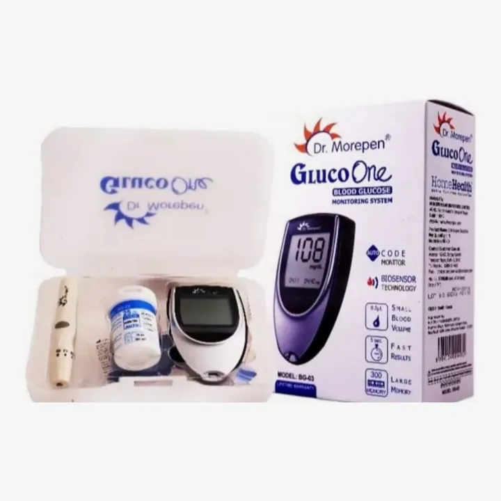 Dr.%20Morepen%20Glucometer%20With%2025%20Strips%20&%20Lancet%20&%20pen%20set%20with%20batteries%20-%20Image%202