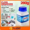260g Clog Remover Drain Pipe Basin Cleaner Clogged Drainage Remover Powder Removing Blockage. 