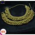 Gold Toned Chunky Metal Ghungroo Style Ethnic Pauju For Women | 27 CM | Non-Audible Beads | Lightweight |. 