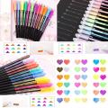 12/24Pcs Metallic Glitter Colors Gel Pens for School Office Adult Coloring Book Journals Drawing Art Markers Promotion Pen Cute. 
