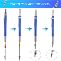 JAERBEE 6 Pcs Welders Pencil with 72 Pcs 2mm Refills Mechanical Pencil with Built In Sharpener Carpenter Pencils. 