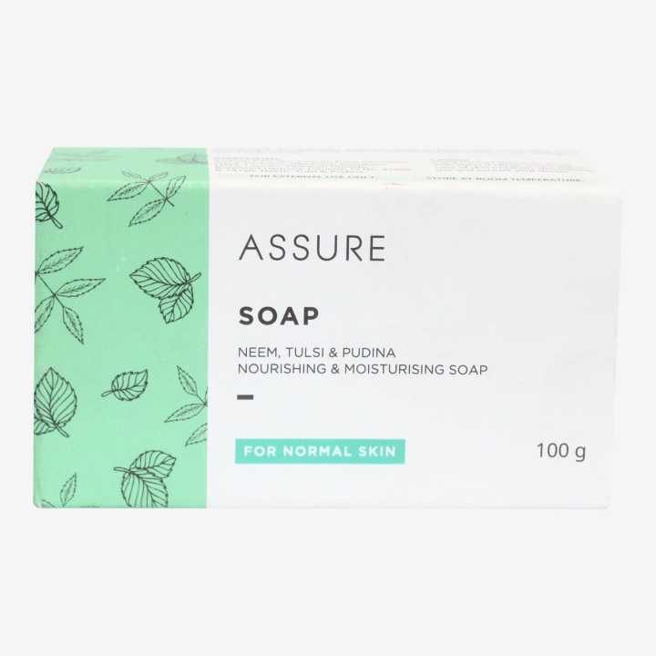 Assure Soap With Neem, Tulsi & Pudina, Nourishing & Moisturising Soap 100g