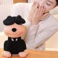 Birthday gift bitten by dog doll puppy barking can learn plush toy black dog kids toy electric bee dog talking electric bee simulation being stung by a bee singing toy. 