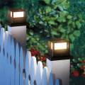 2 PCS Solar Light Fence Gate Pillar LED Lamp Black Plastic Villa Column Lamp For House Gate Patio Garden Wall. 