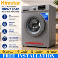 Himstar 8KG Front Load Fully Automatic Washing Machine HW-80FS8BTKGZ | Inverter Motor | Free Installation & Demo | 1400 RPM | Built-in Heater | LED Display | Child Lock | Multiple Wash Programs | Titanium Grey | 1 Year Warranty + 10 Years Motor. 