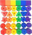 Interactive Colorful Lacing Beads Set with Multiple Shapes Educational STEM Toy for Sorting, Stacking & Learning - Perfect for Baby & Toddlers. 