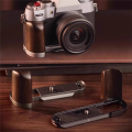Wood Ebony Walnut Camera Anti-Slip Finger Hand Grip Base Holder L Plate Mount for Fujifilm X-T50. 