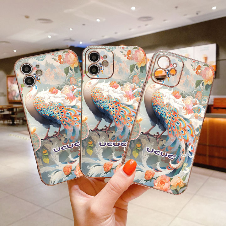 UCUC%20for%20Samsung%20S10%20Back%20Cover%20+%20Free%20Lanyard%20Peacock%20Luxury%206D%20Plating%20Soft%20Silicone%20Phone%20Case%20-%20Image%203