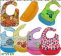 Multicolor Silicone Baby Detachable Waterproof Apron Bibs -1pc. 