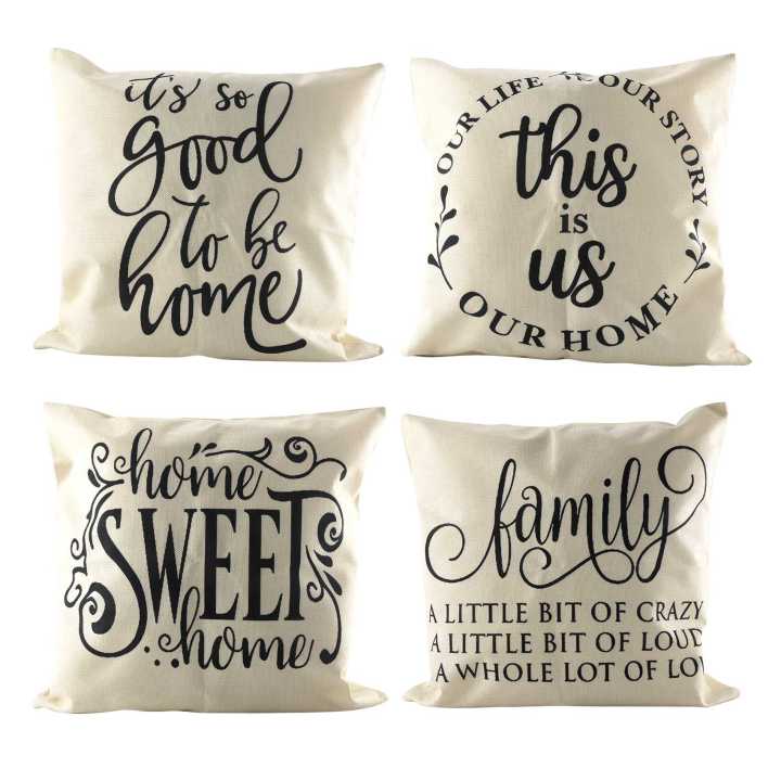 Farmhouse Decoration Pillow Covers Family Saying This Is Us Our Home Cushion Case for Sofa Couch Porch Decor