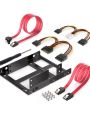 XT-XINTE 2.5 Inch to 3.5 Inch 2-Bay External HDD SSD Bracket Metal Mounting Kit Adapter Support With SATA Data Power Cables Set. 