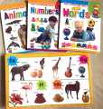 4 Big Board Books Set For Children: Alphabet / Numbers / Animals / Words ( My First Board Book Case for Kids : Helps Children Read and Learn). 