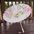 Vintage 70cm Silk Fabric Tassel Umbrella Handheld Chinese Style Classical Oil Paper Umbrella Windproof Decorative Tassel Umbrella Hanfu Photography Prop. 
