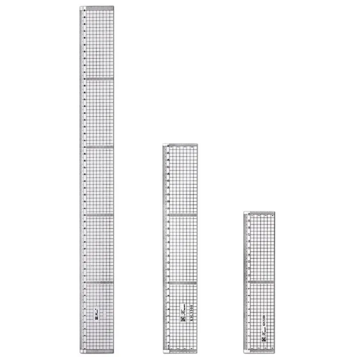 School Supplies 20 30 50cm Transparent Ruler Board PVC Grid Writing ...