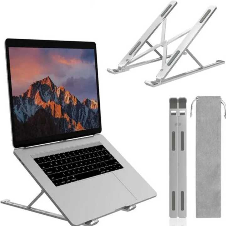Aluminum Alloy Metal Adjustable Laptop Stand for 10 to 17 Inches MacBook/Laptops/Tab