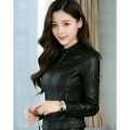 Black Pu Leather Jacket For Women. 