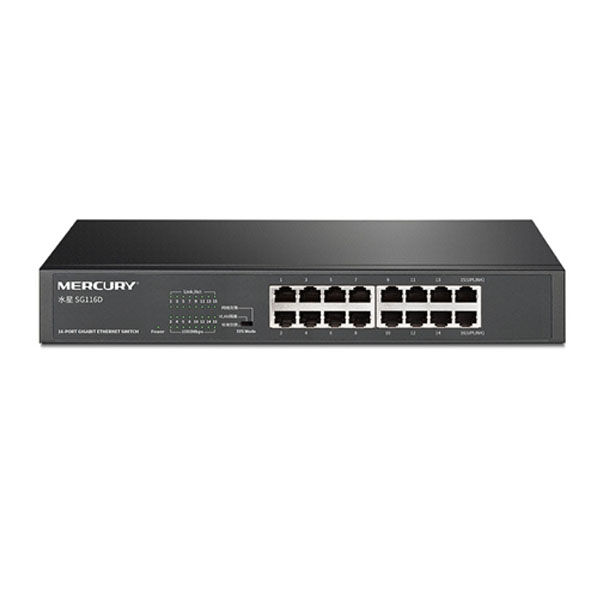 NETWORK SWITCH RACK MOUNTABLE Mercury 16 PORT  SG116 GIGABYTE METAL BODY DIRECT POWER