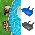 Nullmul Portable Poolside Storage Basket Tray with Cup Holder Above Ground Pool Accessories Poolside Storage Gray. 