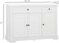 KAMAKHYA Modern Sideboard Buffet Cabinet with Storage Cupboards, 2 Drawers and Adjustable Shelves for Living Room, Kitchen, White. 