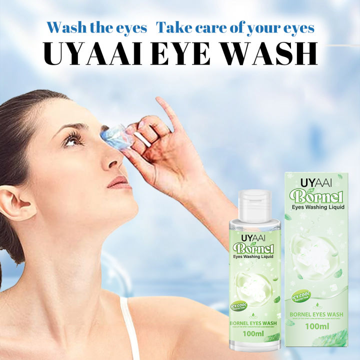 UYAAI 100ml Borneol Eyes Wash Liquid with Icy Cool Feeling Clean The Eyes for Eye Health Clear Moisture Usage And Dosage