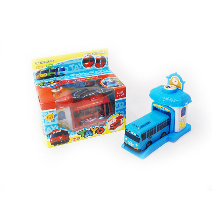Bizzy Tayo the Little Bus Pull Back Sliding Bus with Opening Doors and ...