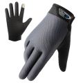 Touch Screen Cycling Gloves Breathable Full Finger Ice Silk Full Finger Gloves Sun Protection Silicone Non-slip Fishing Gloves Driving. 