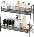 Spice Rack Organizer for Countertop 2 Tier Bathroom Shelf Desktop Makeup Organizer Small Storage Rack. 
