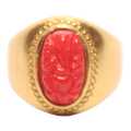 Golden Stylish Ganesh Muga Ring For Women. 