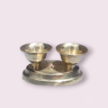 Pure Brass Sinhamu Tikadani - 1.5 inch / 4 cm - 2 khanda - Indian/Machinemade - Polished - Andakar (Egg Shaped). 