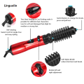 Linguolin 2 Replaceable Head 360 Rotating AirFlow Hot Air Brush Hair Straightener Curler Iron Volumizer Blowers Electric Hair Dryer Comb. 