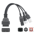 For 3Pin/4Pin 6Pin Motorcycle OBD Diagnostic Canbus Connector Cable OBD2 3 In1 Plug Cable Adapter. 