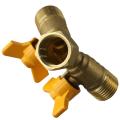 Strength Brass Y Valve Y Shape 2 Way Connectors Shut Off Valve Washing Machine. 