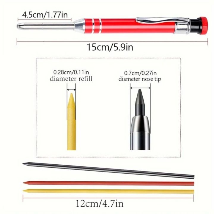 New%202.8mm%20Mechanical%20Pencil%20Deep%20Hole%20Marking%20Long%20Head%20Solid%20Carpenter%20Pencil%20Built-in%20Sharpener%20Metal%20Woodworking%20Marking%20Tool%20Woodworking%20Construction%20-%20Image%202