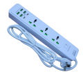 Urja Q4U-2M Extension Multiplug with 3 AC Sockets, 4 USB & 2 PD Fast Charging Ports, 2500W, 2m Cable, Surge Protector, Flame Retardant – Ideal for Home, Office & Travel. 