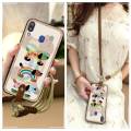Fashion Design Waterproof Phone Case For Samsung Galaxy M20/SM-M205FD Graffiti Lanyard Back Cover Silicone Cartoon Cute. 