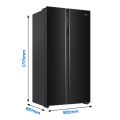 Haier 630 L Double Door Side By Side Convertable Refrigerator With  Inverter Technology HRS-682KG, Black Glass,Glass Door. 