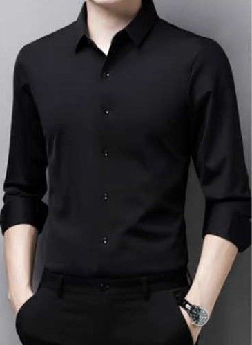 Plain%20Full%20Wrinkle%20Free%20Stretchable%20Shirt%20For%20Men%20-%20Image%204