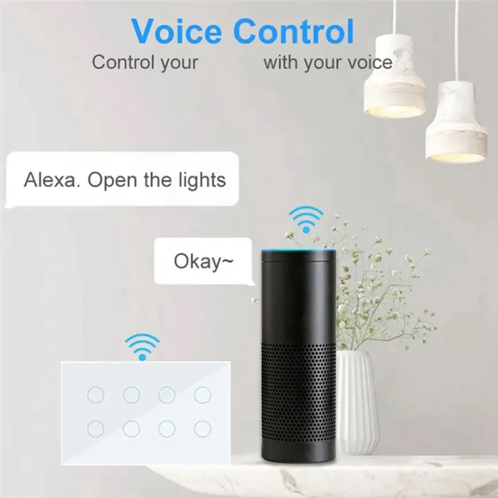 WIFI%20Smart%20Touch%20Light%20Wall%20Switch%20Interruptor%20Glass%20Panel%208%20Gang%20Tuya%20Smart%20Life%20for%20Alexa%20Home%20White%20-%20Image%202