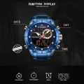 NAVIFORCE NF9163 Double Time Waterproof Luxury Business Edition Stainless Steel Watch. 