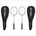 Yonex Basic Badminton Racquet with Full Cover, Set of 2 (Strung). 