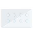 WIFI Smart Touch Light Wall Switch Interruptor Glass Panel 8 Gang Tuya Smart Life for Alexa Home White. 