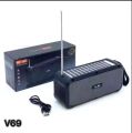 LP-V69 Solar Powered Mini Bluetooth Speaker with FM Radio – Portable Wireless Stereo Woofer, USB/TF/AUX Support, 5W Output. 